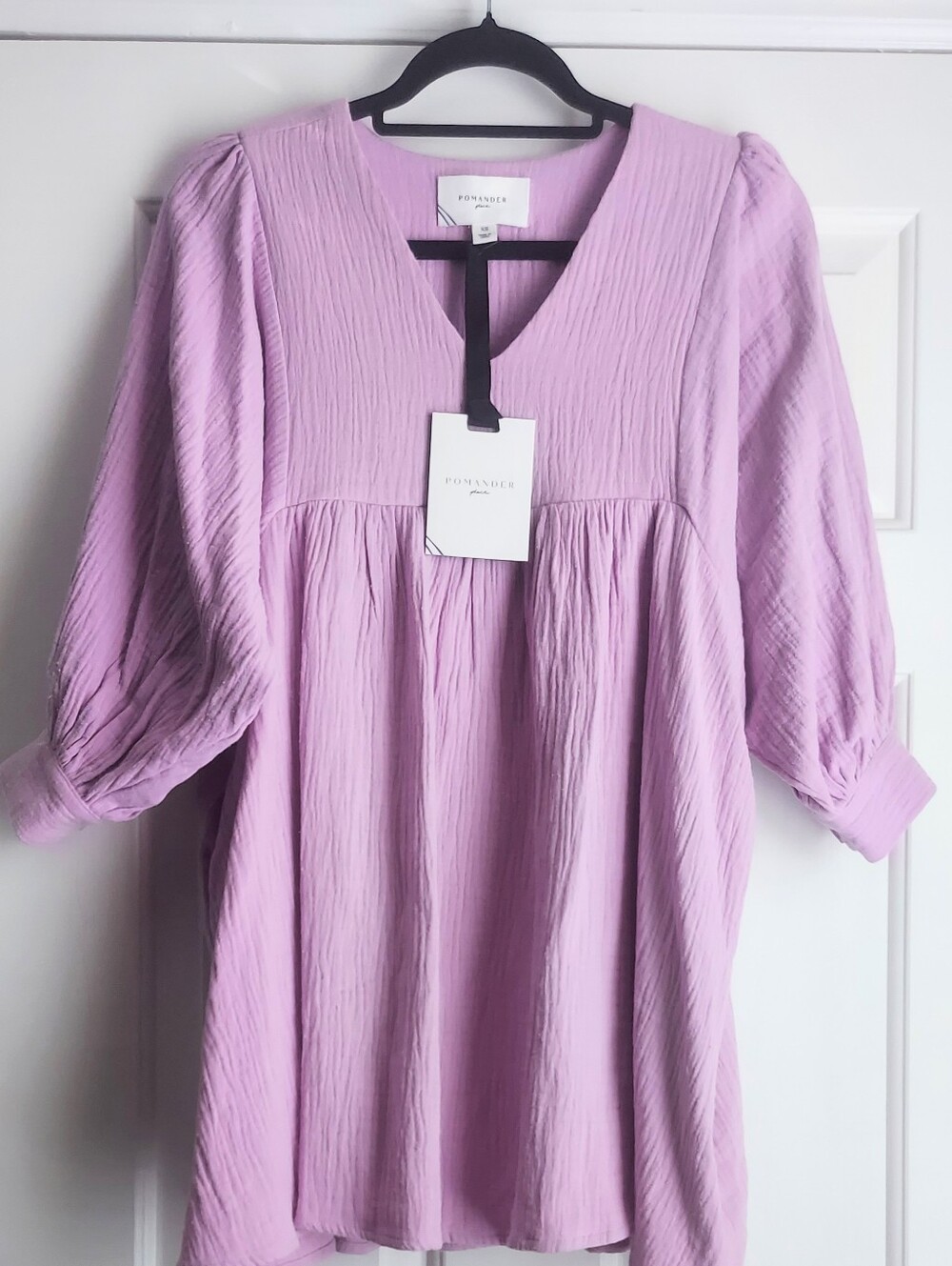 Tuckernuck Lavender V-Neck Babydoll Mini Dress